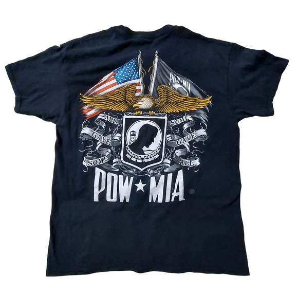 Graphic Shirt Mens Large Short Sleeve POW-MIA You Are Not Forgotten - Picture 2 of 6